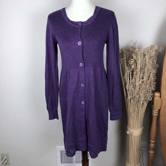 Oversized Sweater Dress Long Sleeve Midi Small - Picture 1 of 9